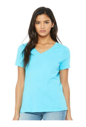 Relaxed Jersey V-Neck Women Tee 6405 BELLA CANVAS